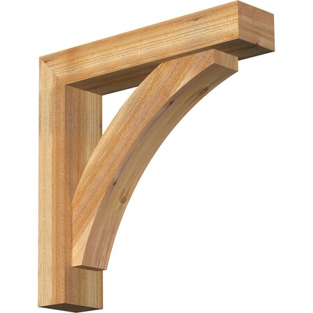 Ekena Millwork Thorton Block Rough Sawn Bracket w/ Offset Brace, Western Red Cedar, 6"W x 28"D x 28"H BKT0604X28X28THR05RWR